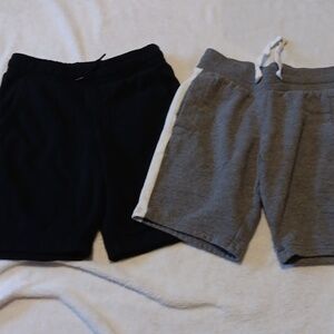 Set of 2 Boys sweat shorts joggers size 8 black and gray